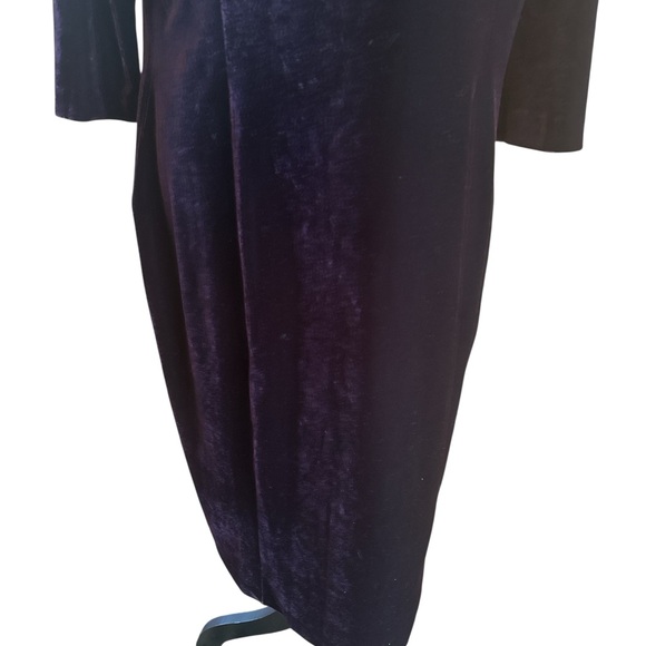Jacqueline Ferrar Vintage Women’s Size 14 Deep Purple Dress Darts 3/4 Sleeves - Picture 3 of 13